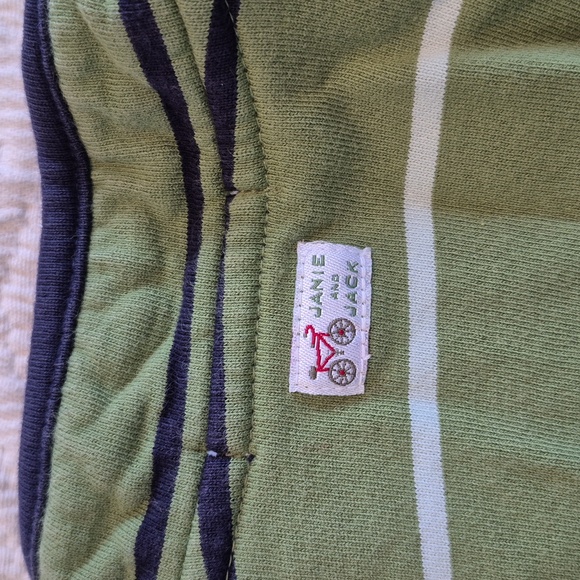 Janie and Jack boys 2T green striped french terry pullover shirt VGUC - Picture 5 of 6
